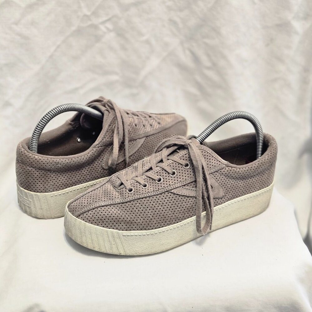 Tretorn Shoes Womens Sz 8.5 Gray Nylite 3 Bold Perforated Low Top Sneakers